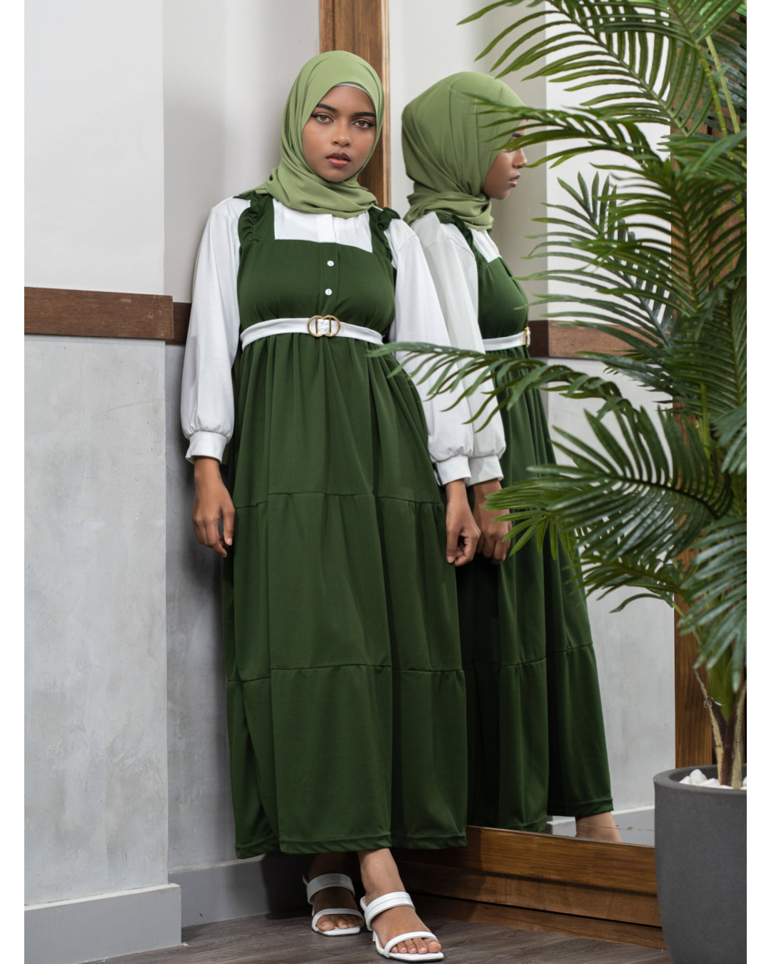 Cindy pinafore style dress .