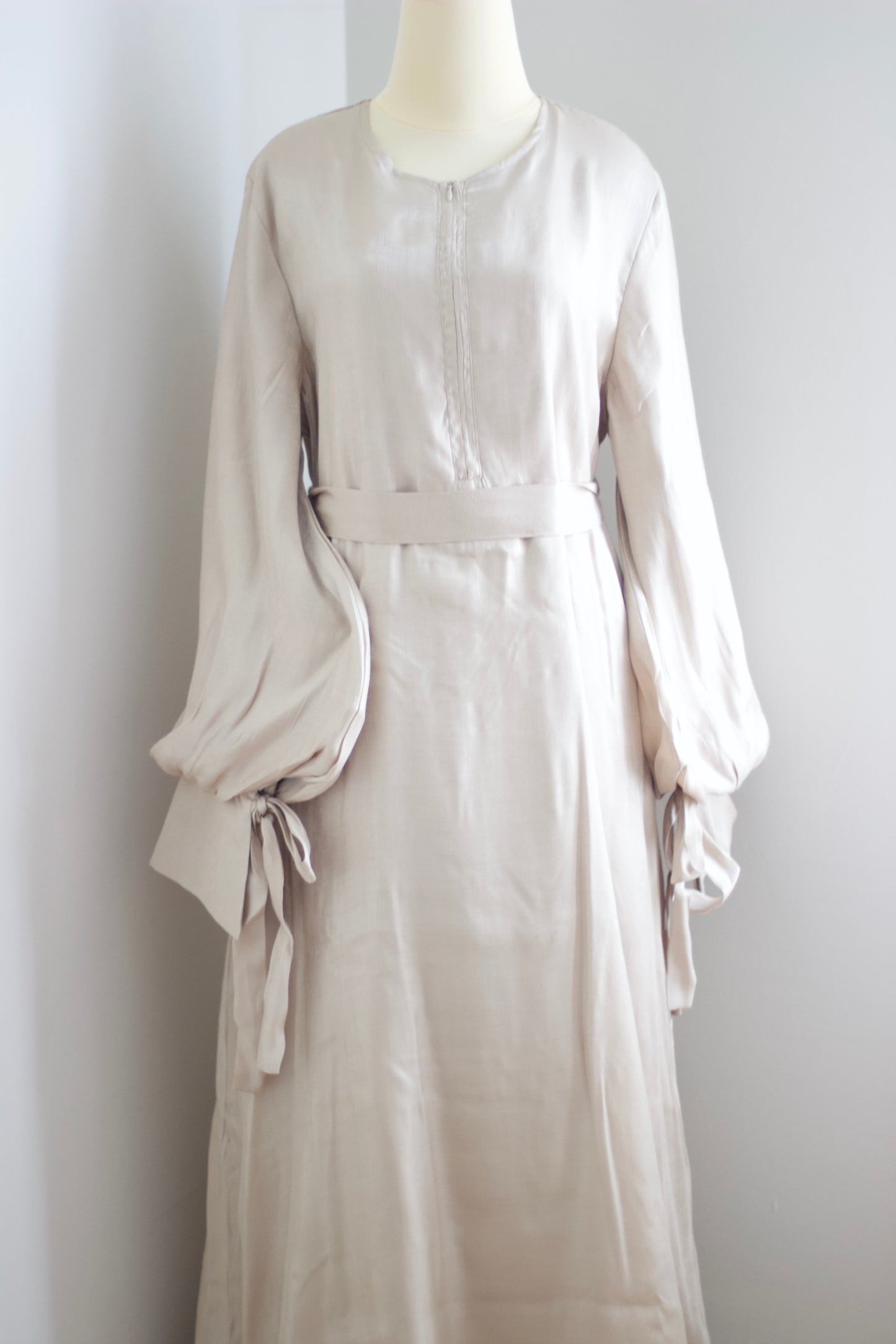 Shimmer puffed sleeve dress