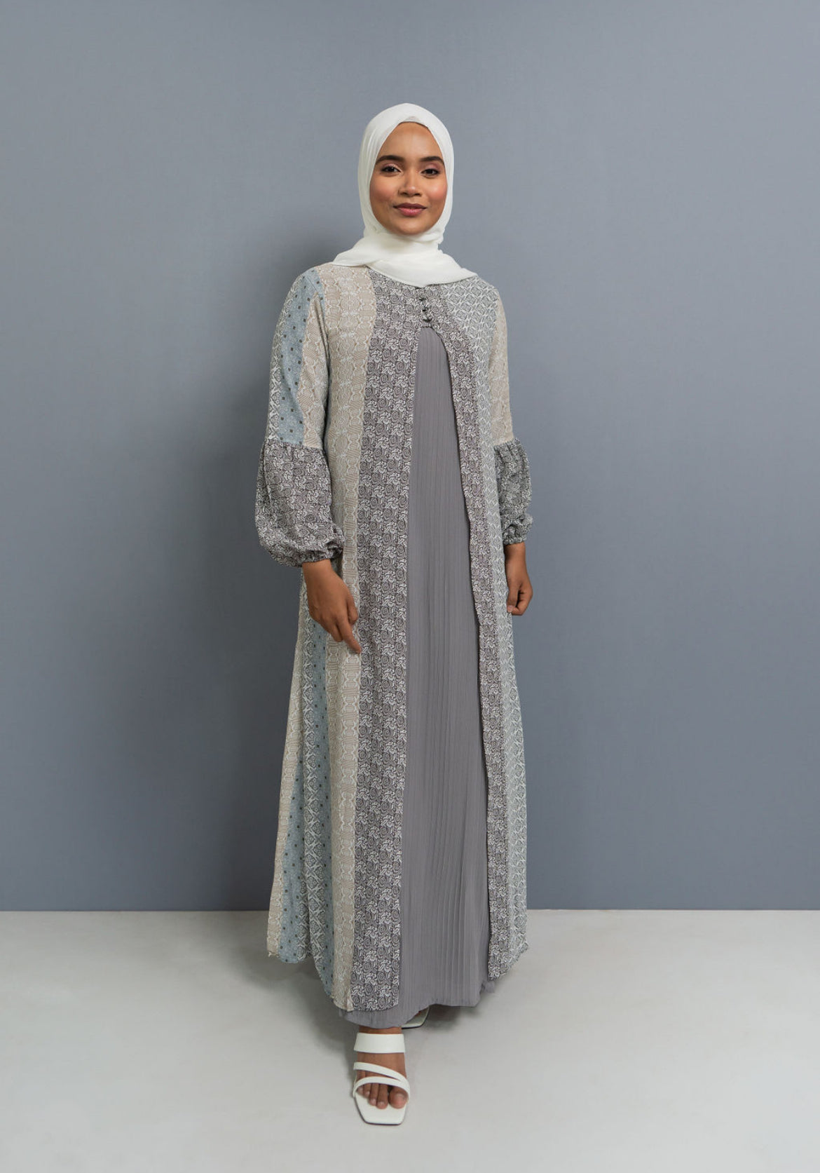 Khaireen - belted two piece dress with shawl