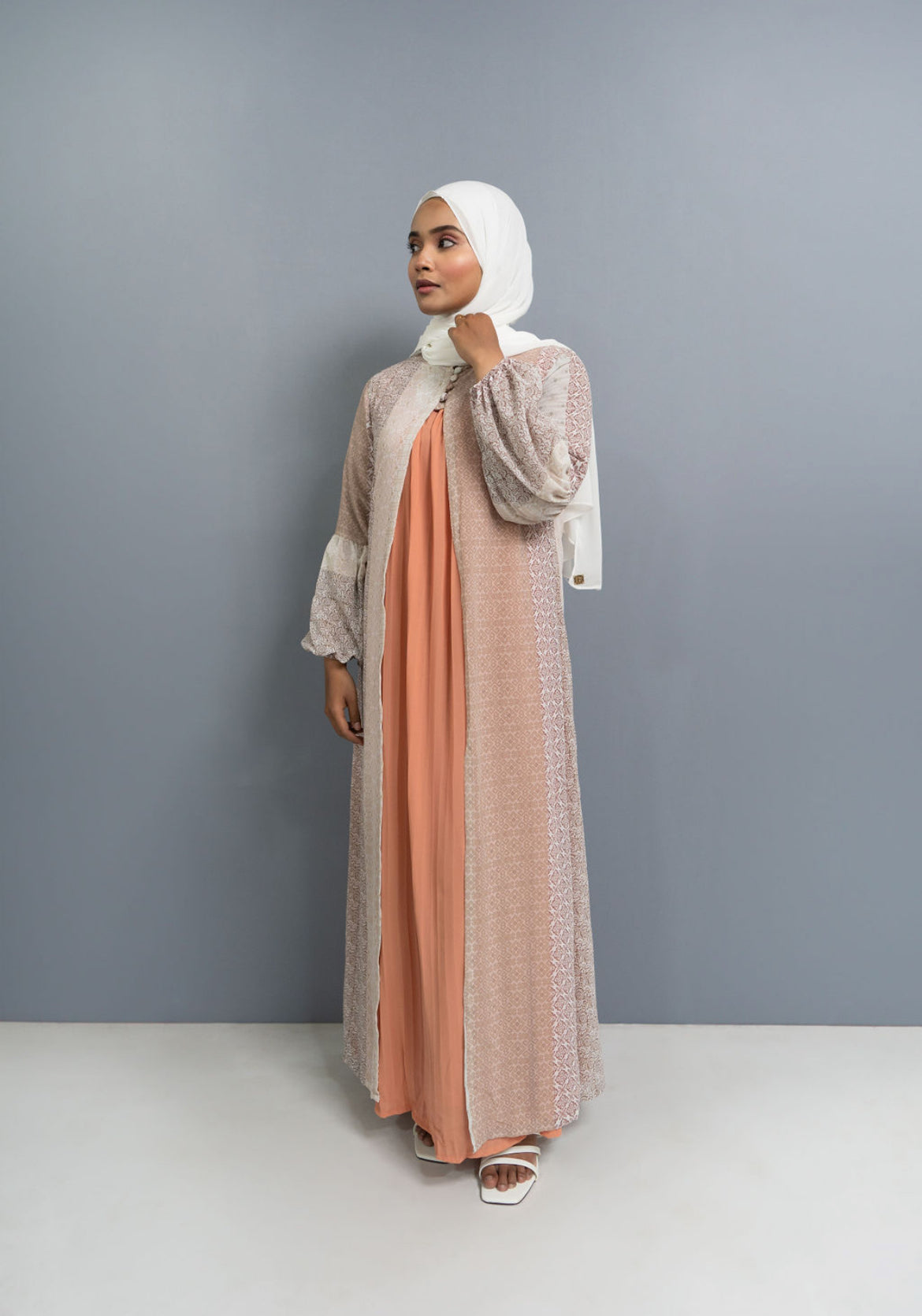 Khaireen - belted two piece dress with shawl