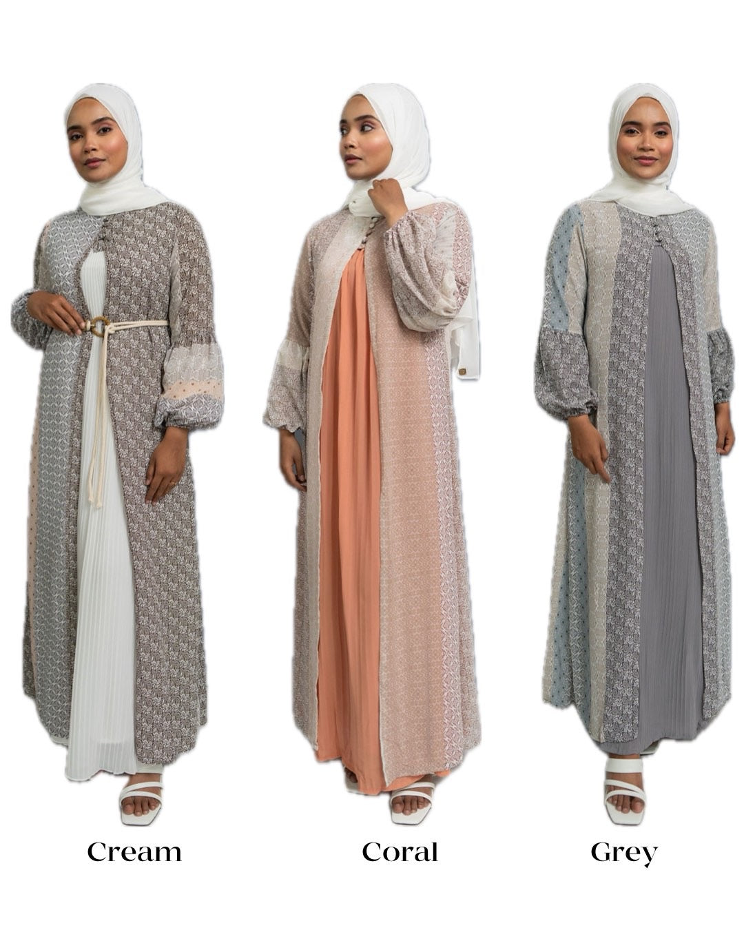 Khaireen - belted two piece dress with shawl