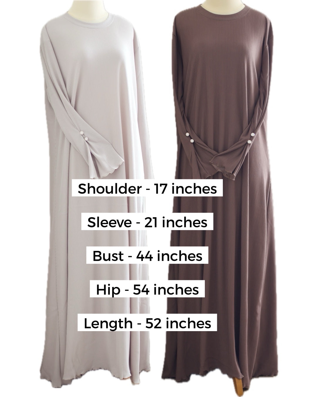 Pleated button sleeve abaya