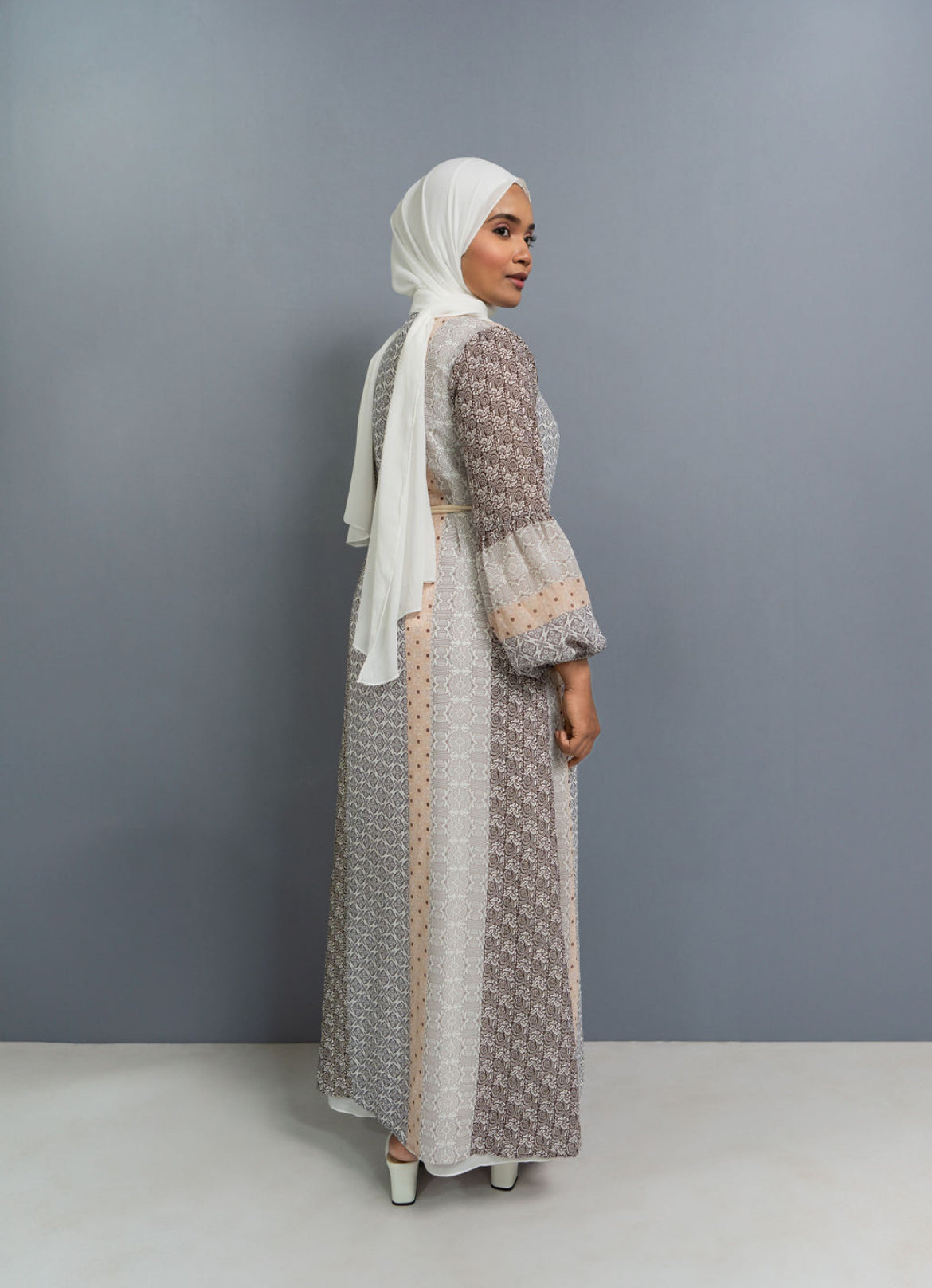 Khaireen - belted two piece dress with shawl